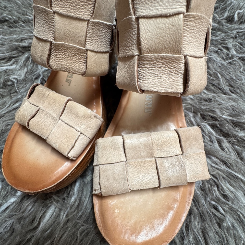 A.S.98 Nasser Woven Leather Wedge Platform Sandal 38 - Picture 2 of 12